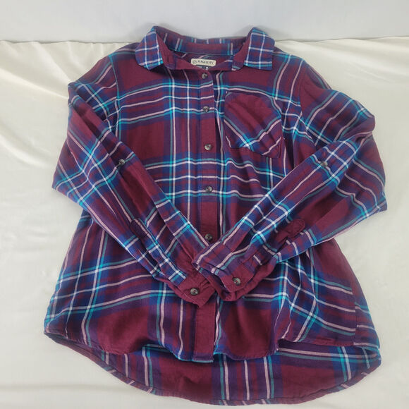 Magellan Shirt Womens Medium Maroon Top Classic Fit Long Sleeve Pocket Button Up - Picture 3 of 12